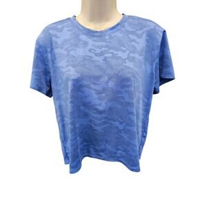 Spyder active Perforated performance top cropped L blue womens EUC breathable